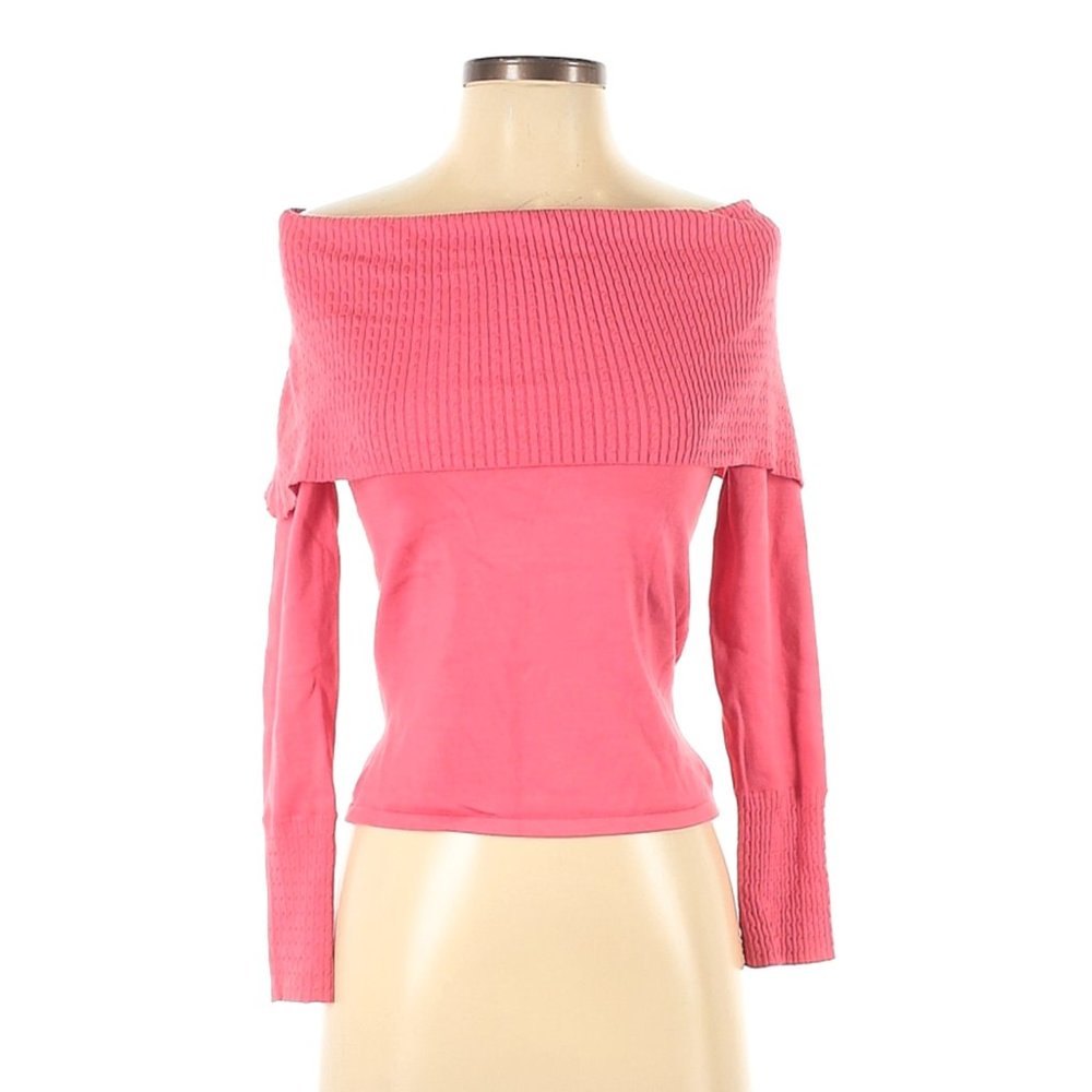 TRV*Peck & Peck Pink Coral Silk Pullover 3/4 Sleeve